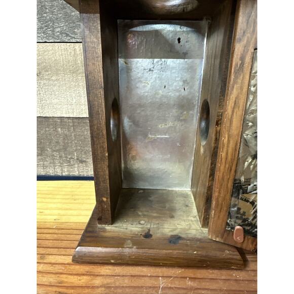 Vintage Owl Candle Holder Lantern Box Wooden Glass Window -scratches - Picture 5 of 8